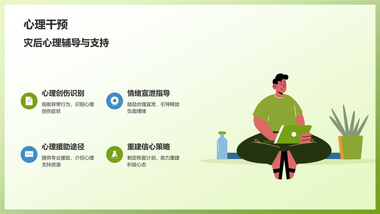 绿色3D风自然灾害防范PPT模板
