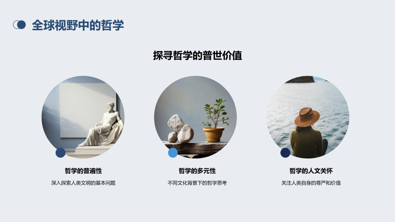 蓝色简约哲学与生活培训课件PPT模板