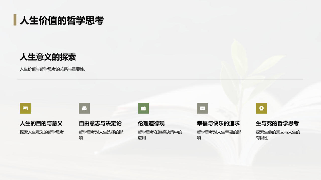 绿色现代哲学导论培训课件PPT模板