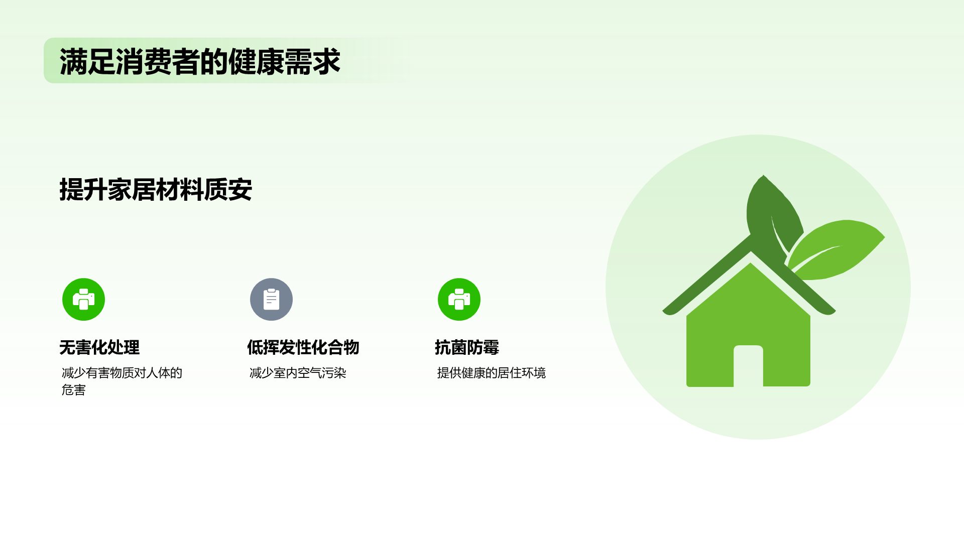 绿色扁平简约环保家具材料PPT模板