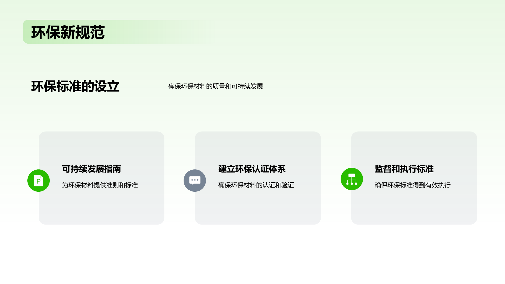绿色扁平简约环保家具材料PPT模板