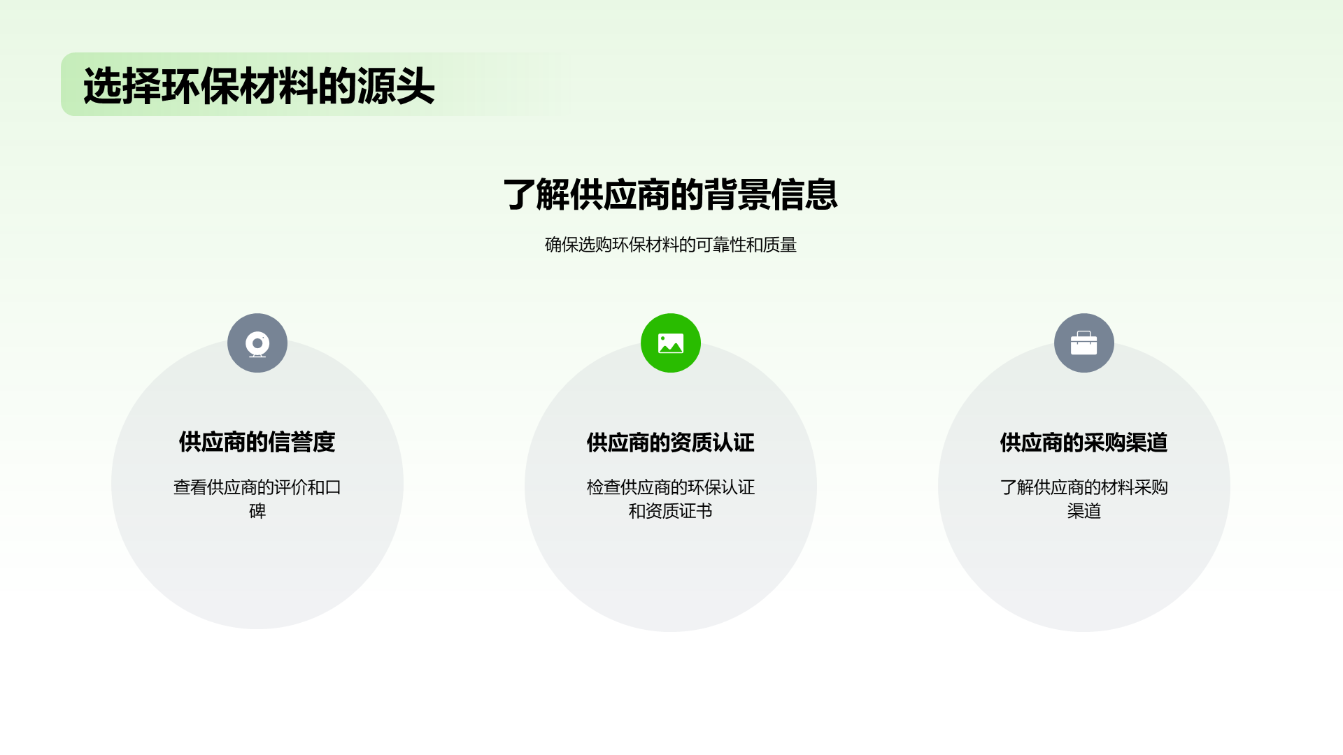 绿色扁平简约环保家具材料PPT模板