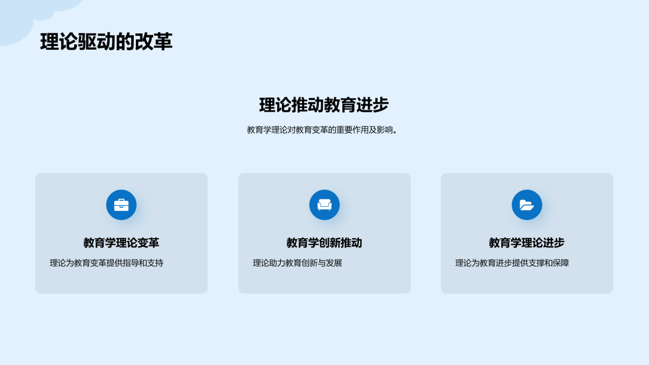 蓝色插画教育学变革事件培训课件PPT模板