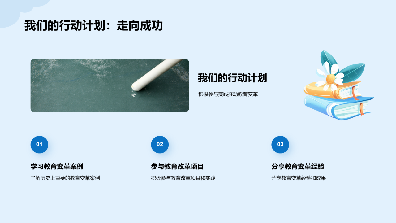 蓝色插画教育学变革事件培训课件PPT模板