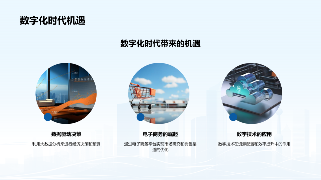 蓝色商务现代数字化经济解读PPT模板