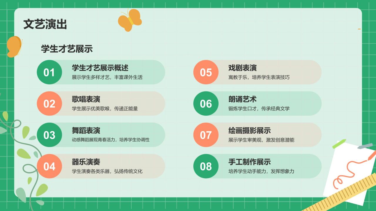 绿色小清新家长会PPT模板