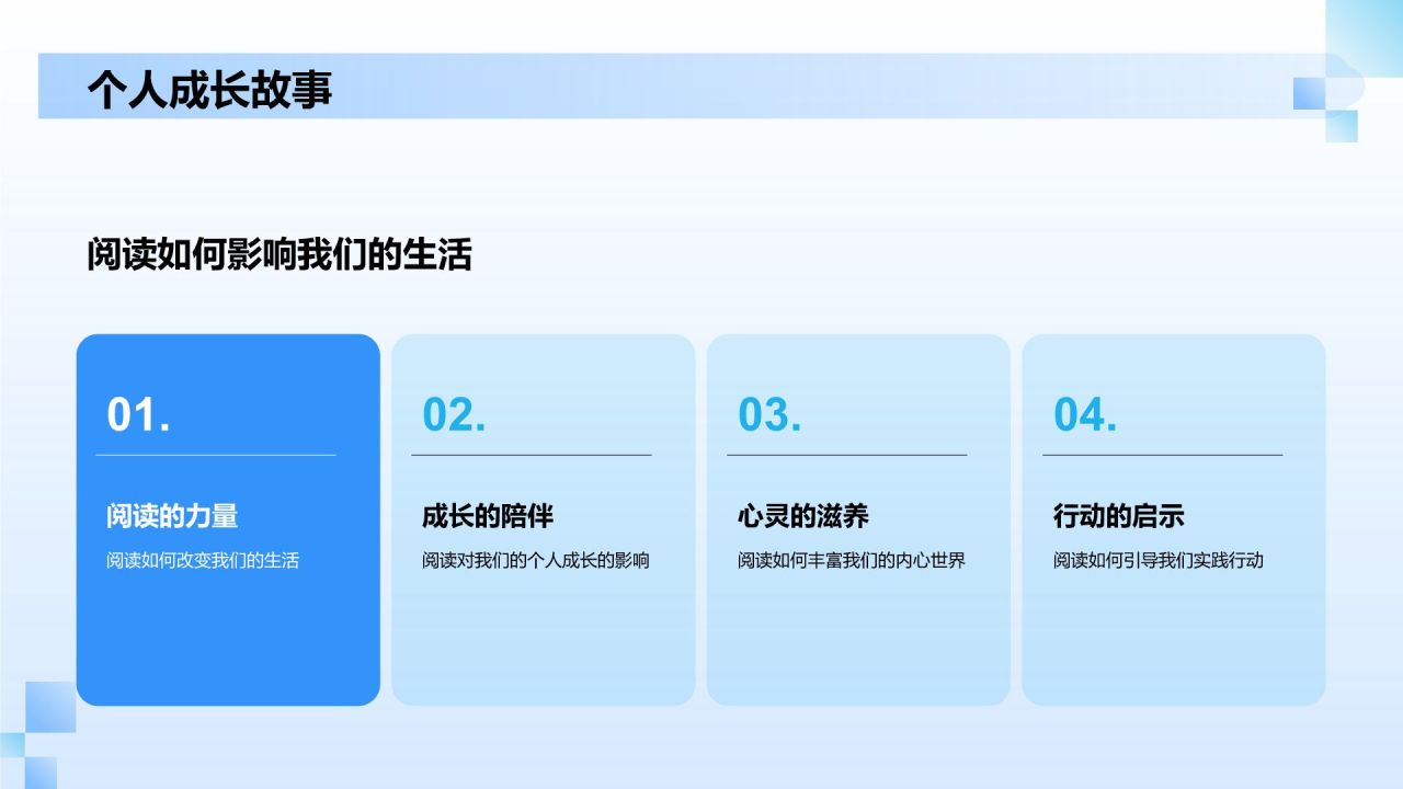 蓝色商务风读书分享PPT模板