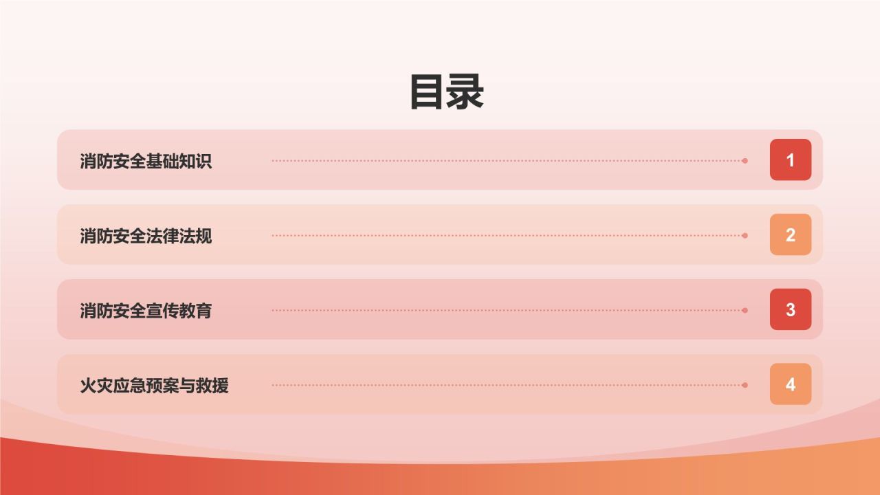 红色简约风消防安全PPT模板