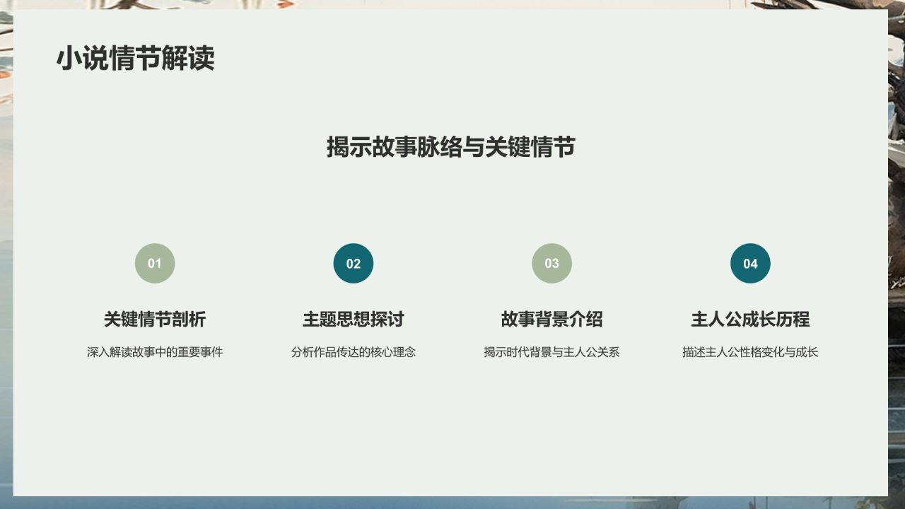 浅灰色复古风读书分享PPT模板