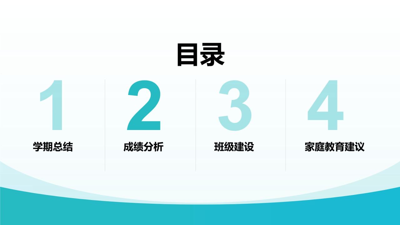 蓝色渐变风家长会PPT模板