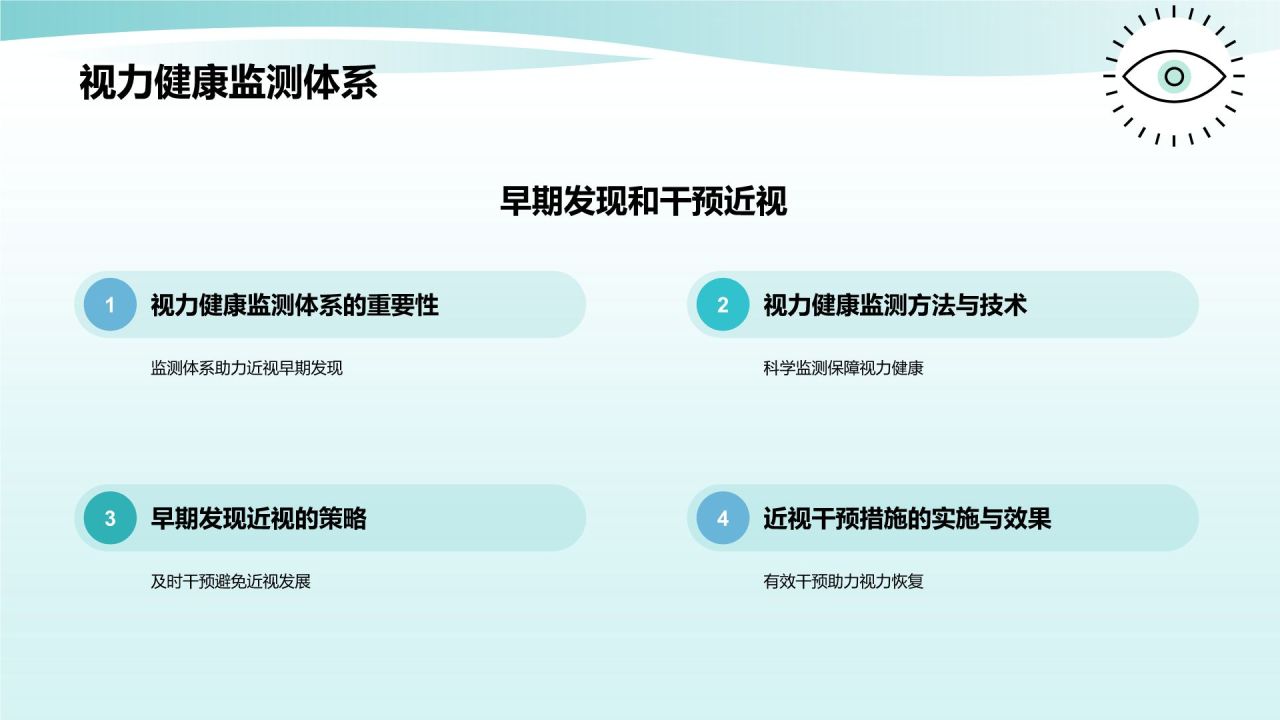 蓝色小清新防近视PPT模板