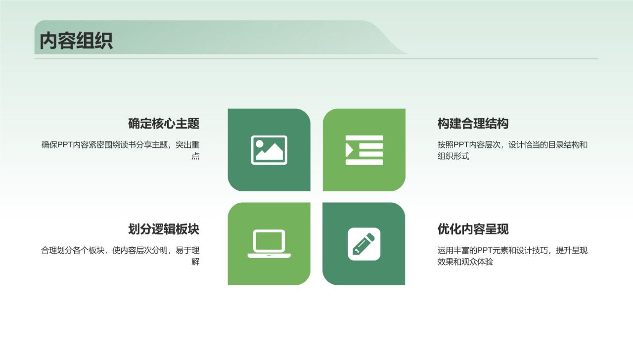 绿色小清新读书分享PPT模板