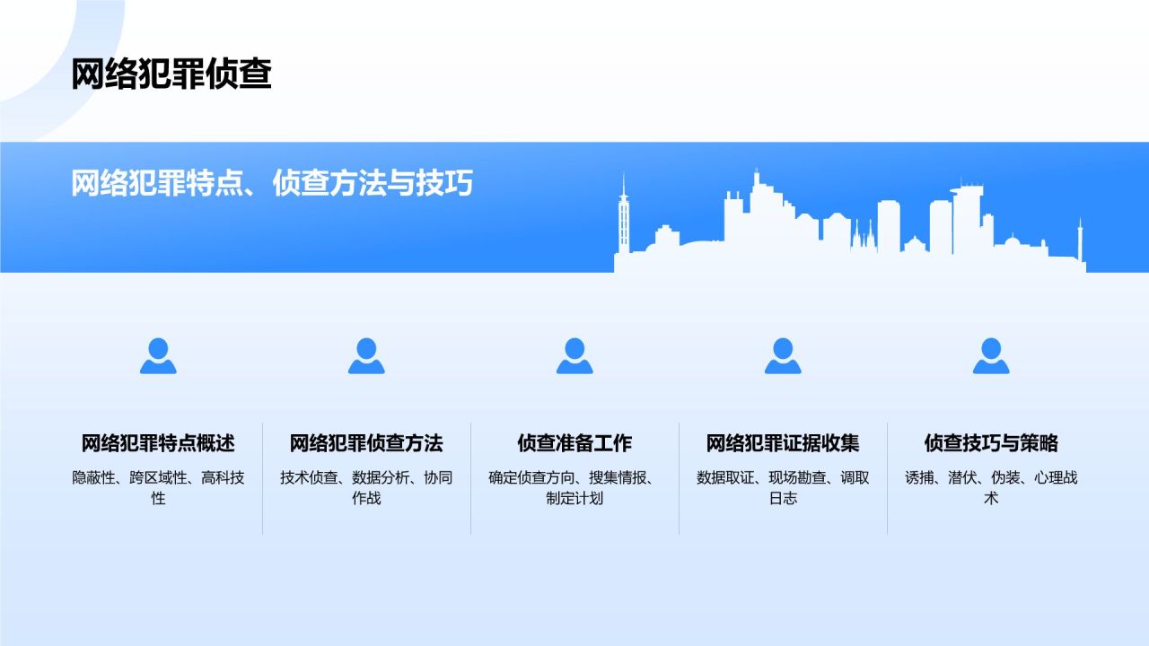 蓝色科技风公安技术类专业PPT模板