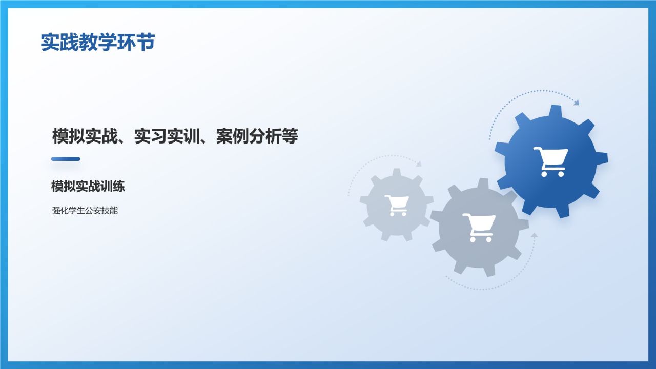 蓝色3D风公安技术类专业PPT模板