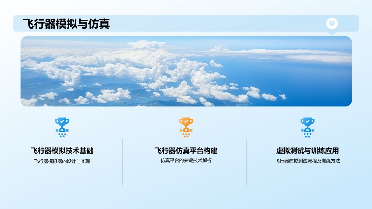 蓝色3D风航空航天类专业PPT模板
