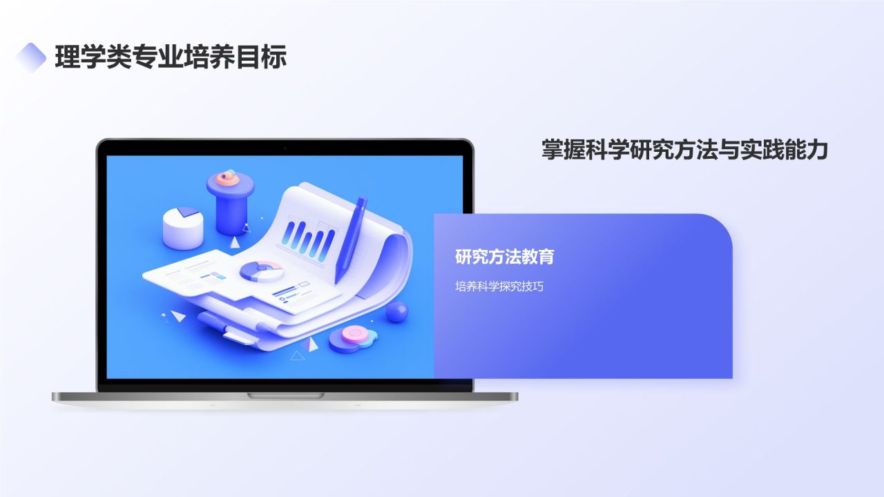 蓝色3D风理学类专业PPT模板