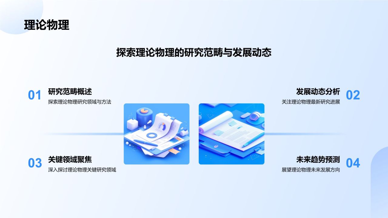 蓝色3D风理学类专业PPT模板