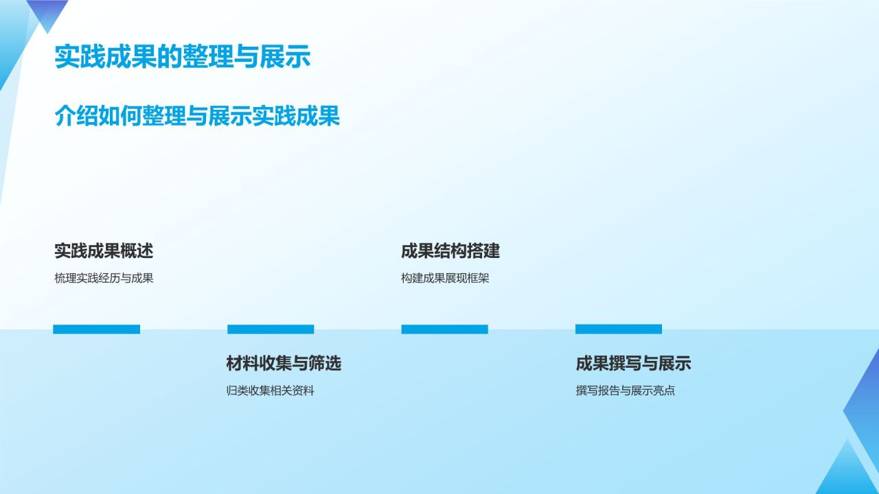 蓝色渐变风实践报告PPT模板