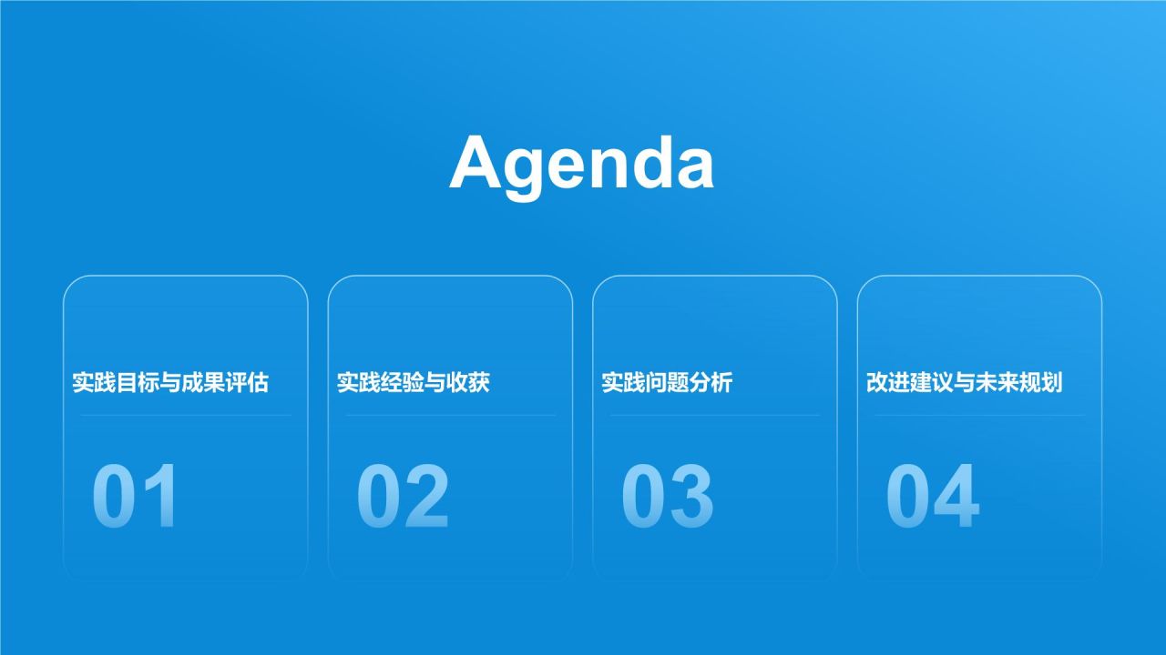 蓝色商务风实践报告PPT模板