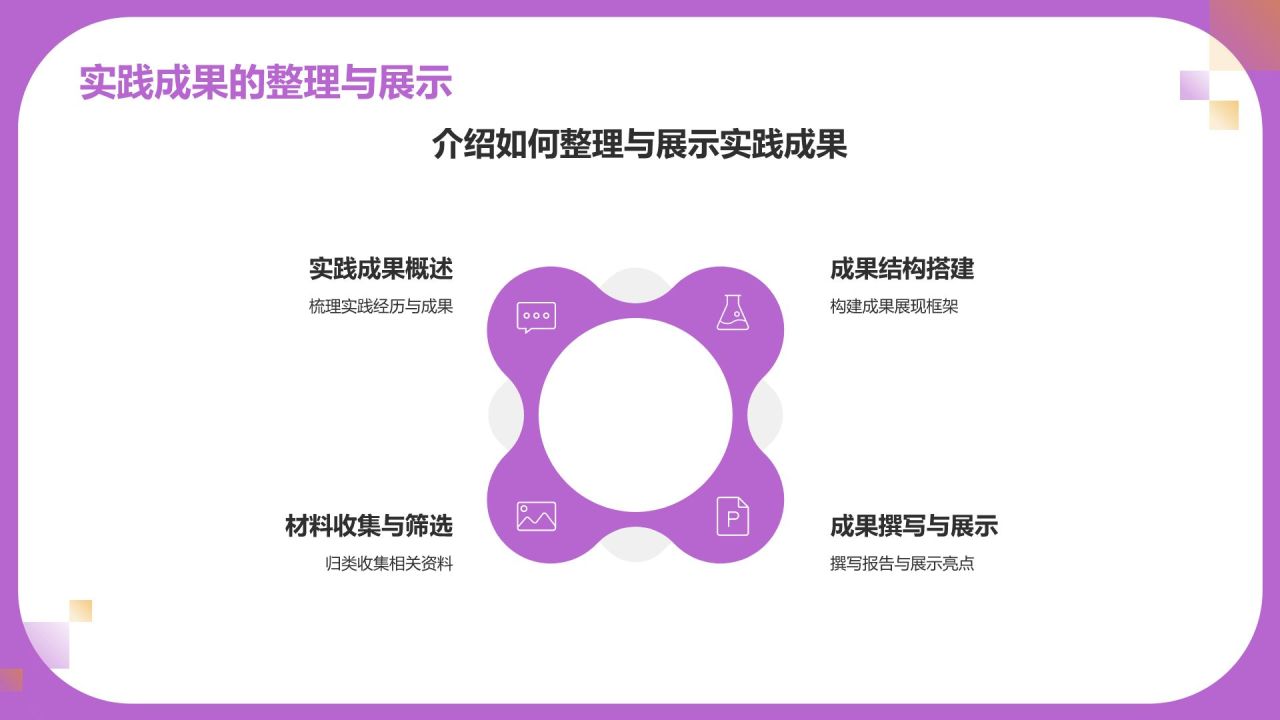 粉色几何风实践报告PPT模板