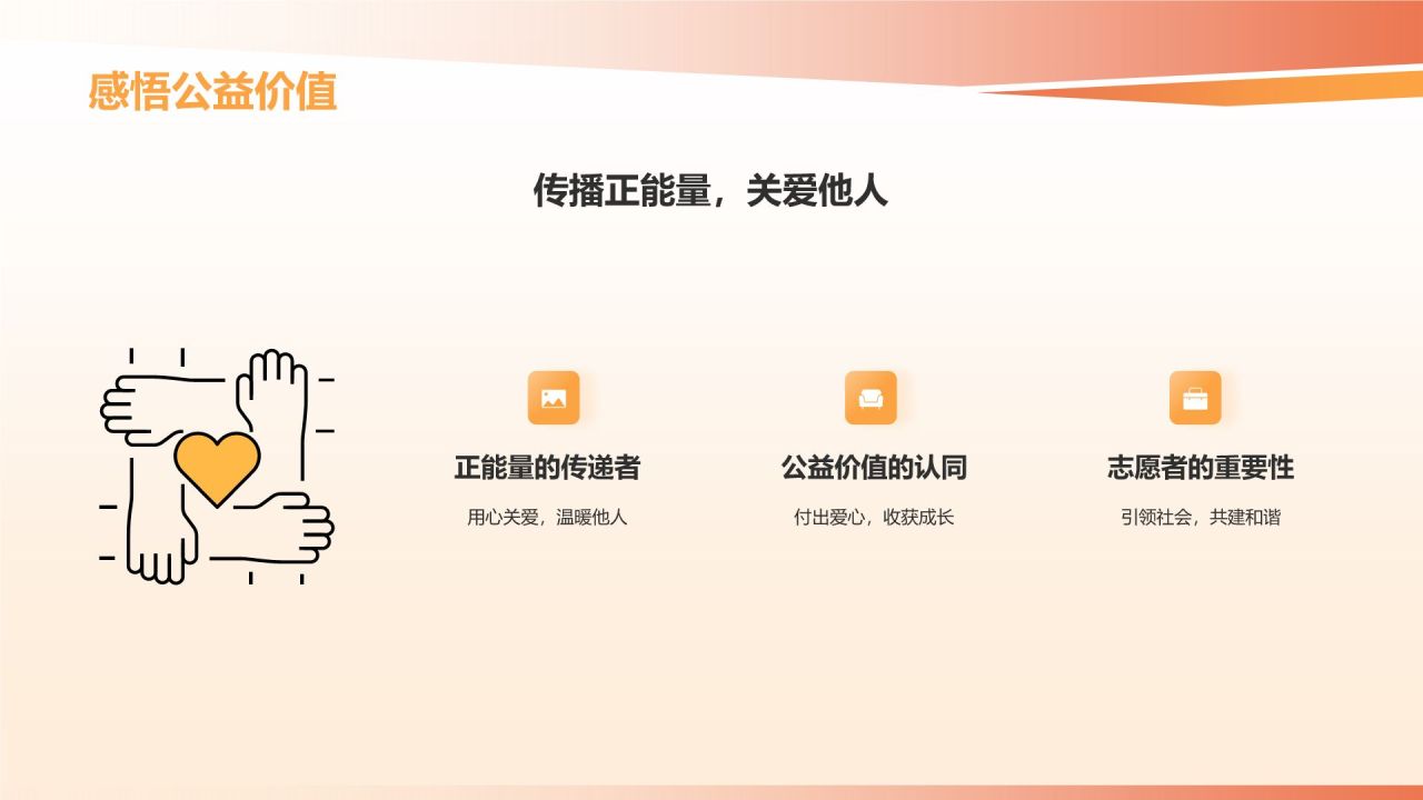 橙色手绘风志愿者心得分享PPT模板