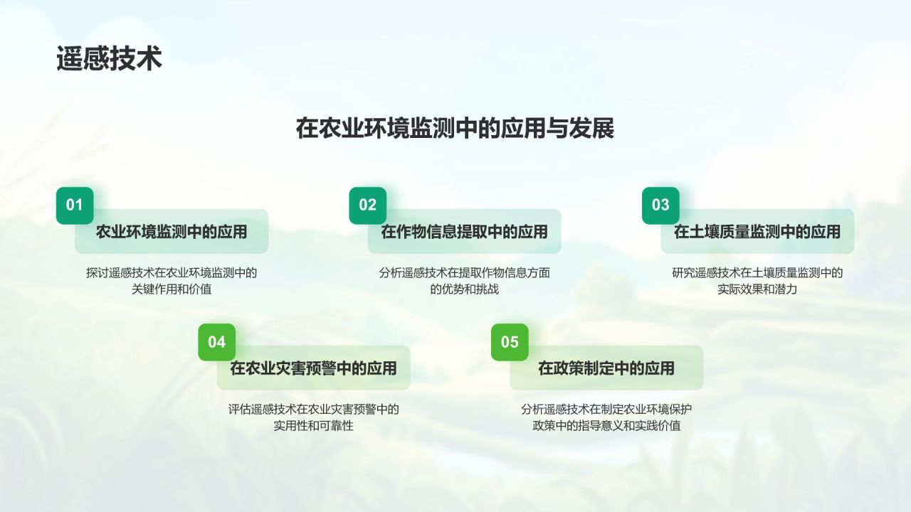 绿色插画风农业环境监测与保护PPT模板