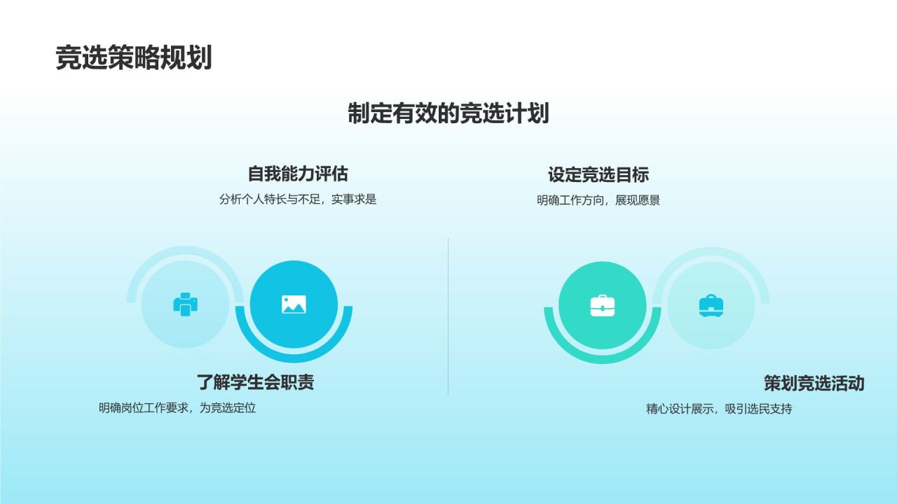 蓝色手绘风学生会竞选PPT模板