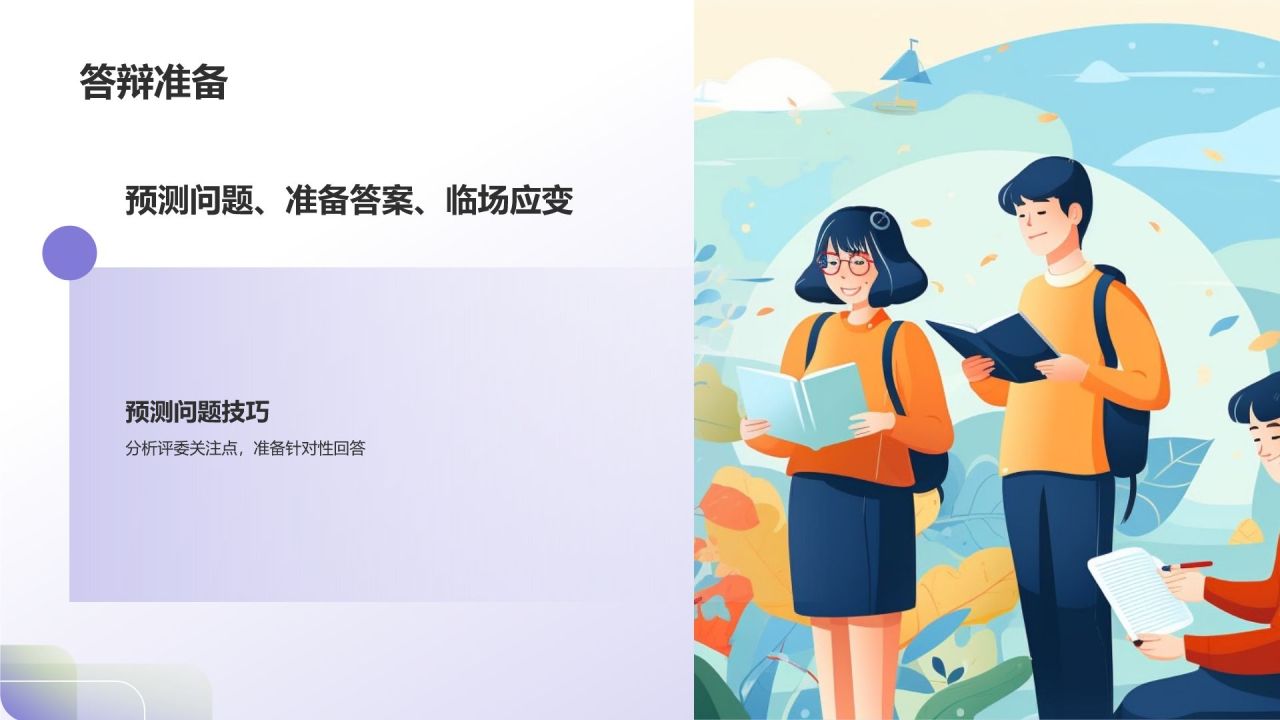 蓝色插画风学生会竞选PPT模板
