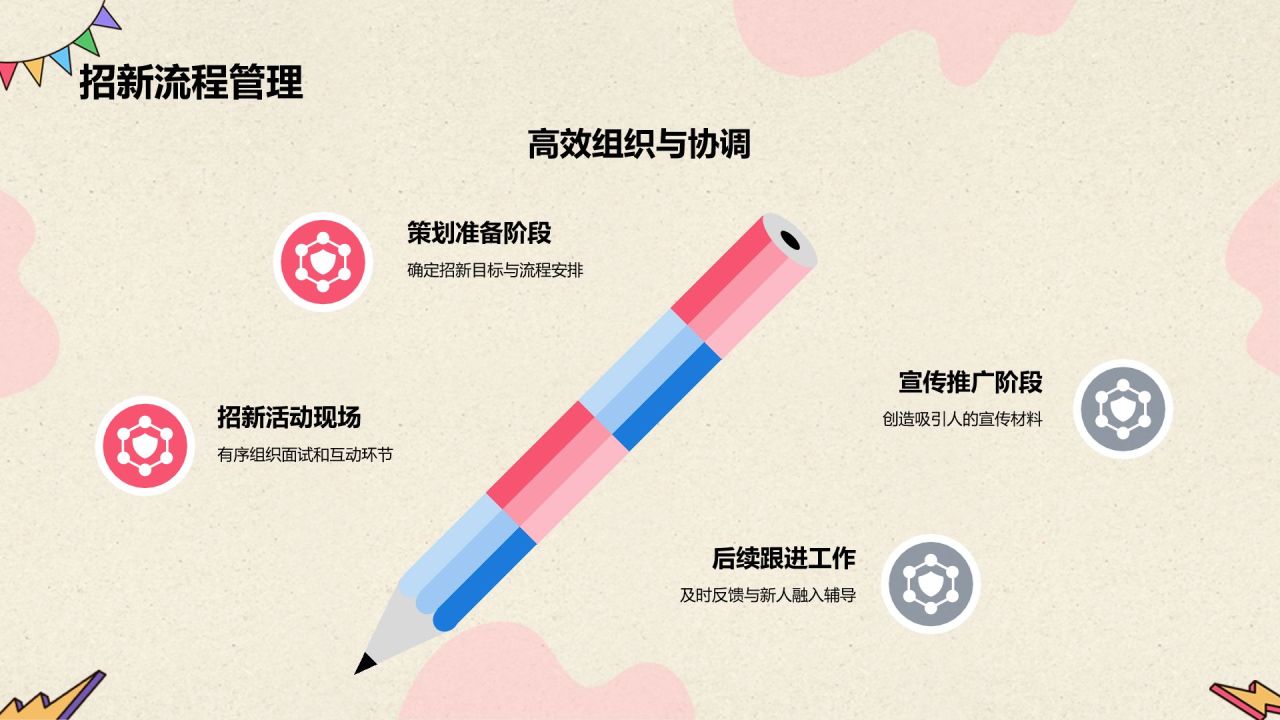 红色插画大学社团招新活动PPT模板