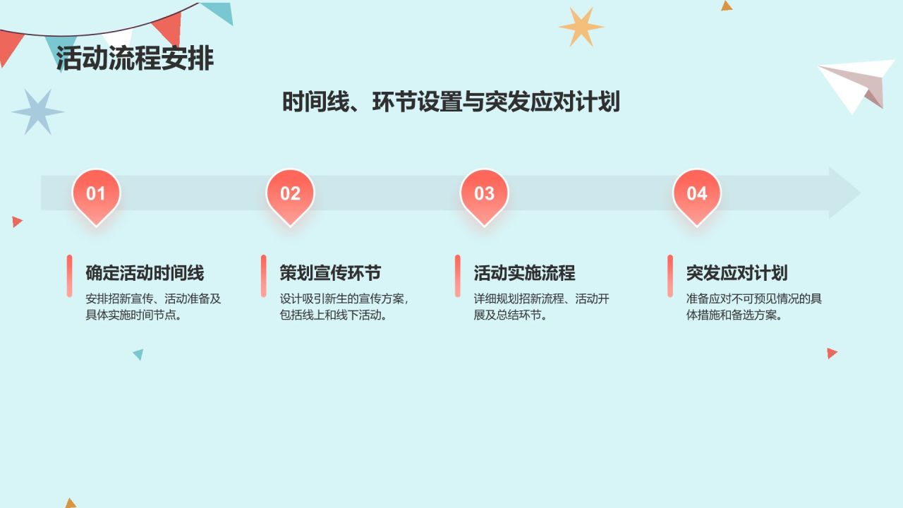 红色插画大学社团招新活动策划PPT模板