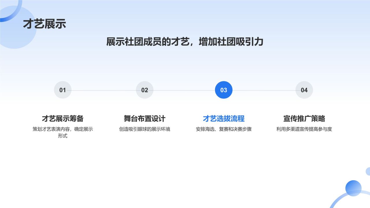 蓝色卡通大学社团招新活动策划PPT模板