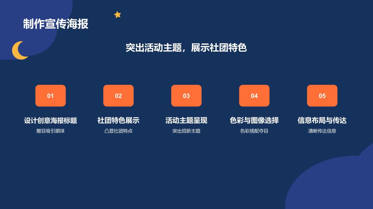 橙色插画大学社团招新活动策划PPT模板