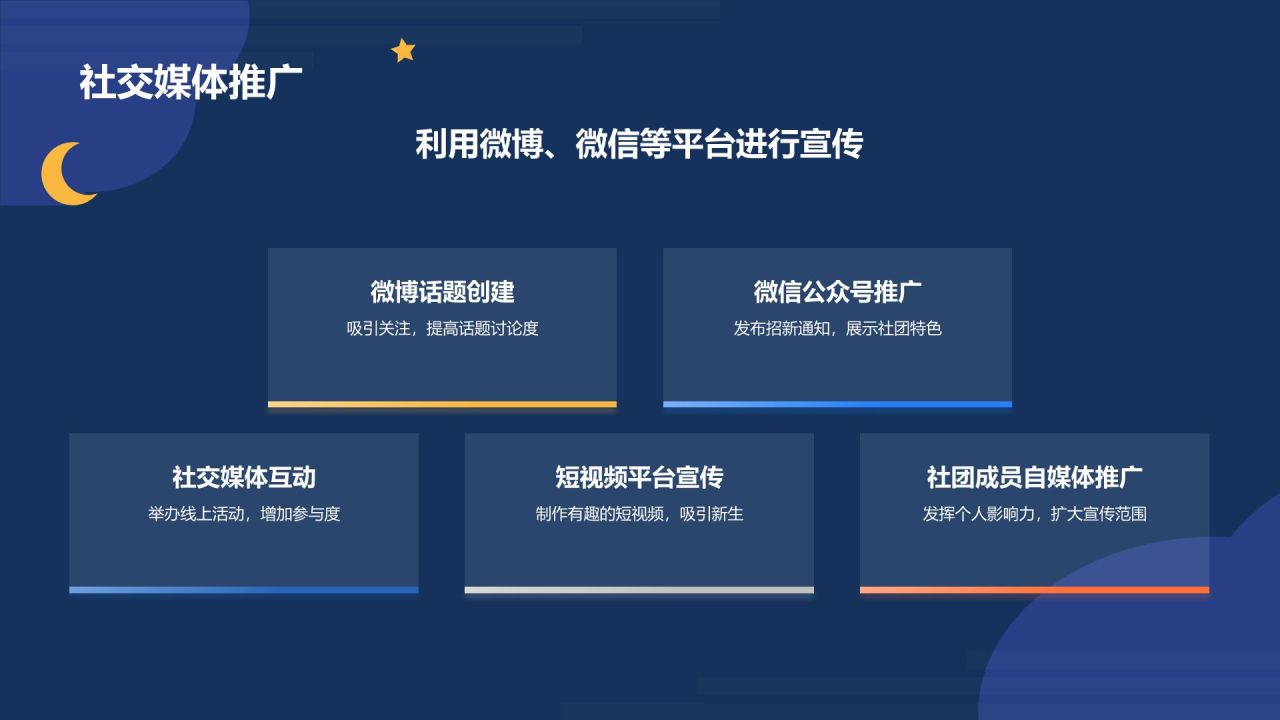 橙色插画大学社团招新活动策划PPT模板