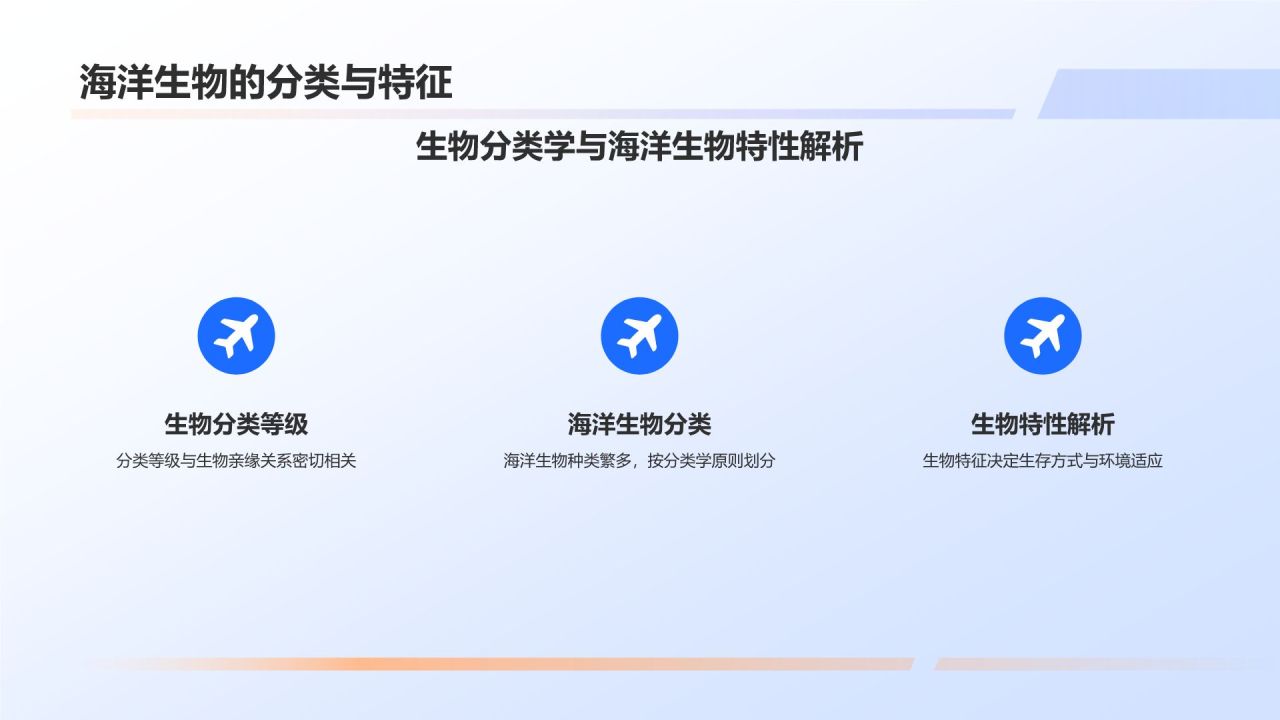 蓝色摄影风海洋生物知识科普PPT模板