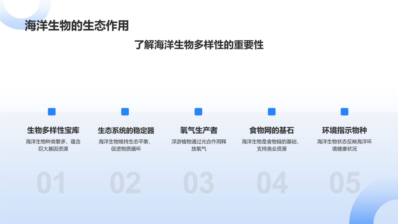 蓝色摄影风海洋生物知识科普PPT模板