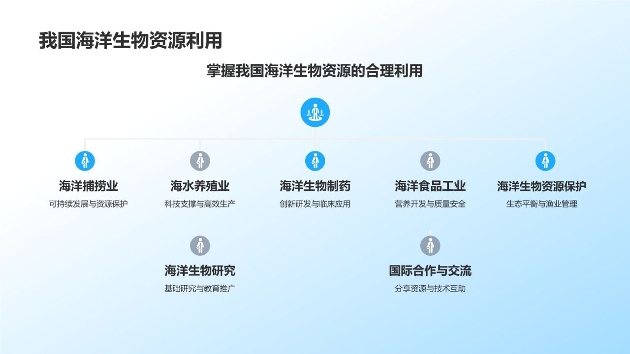 蓝色摄影风海洋生物知识科普PPT模板