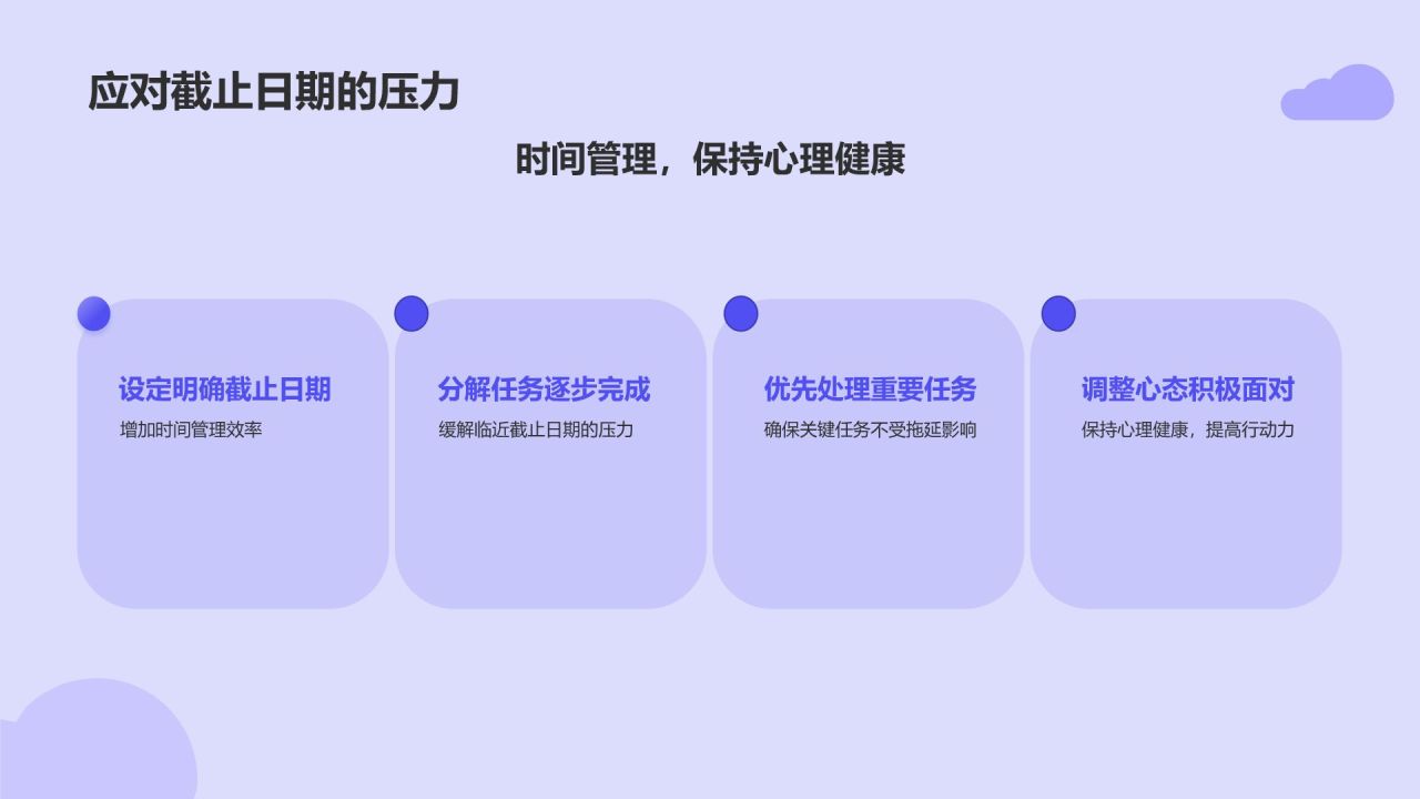 蓝色插画风拒绝拖延PPT模板