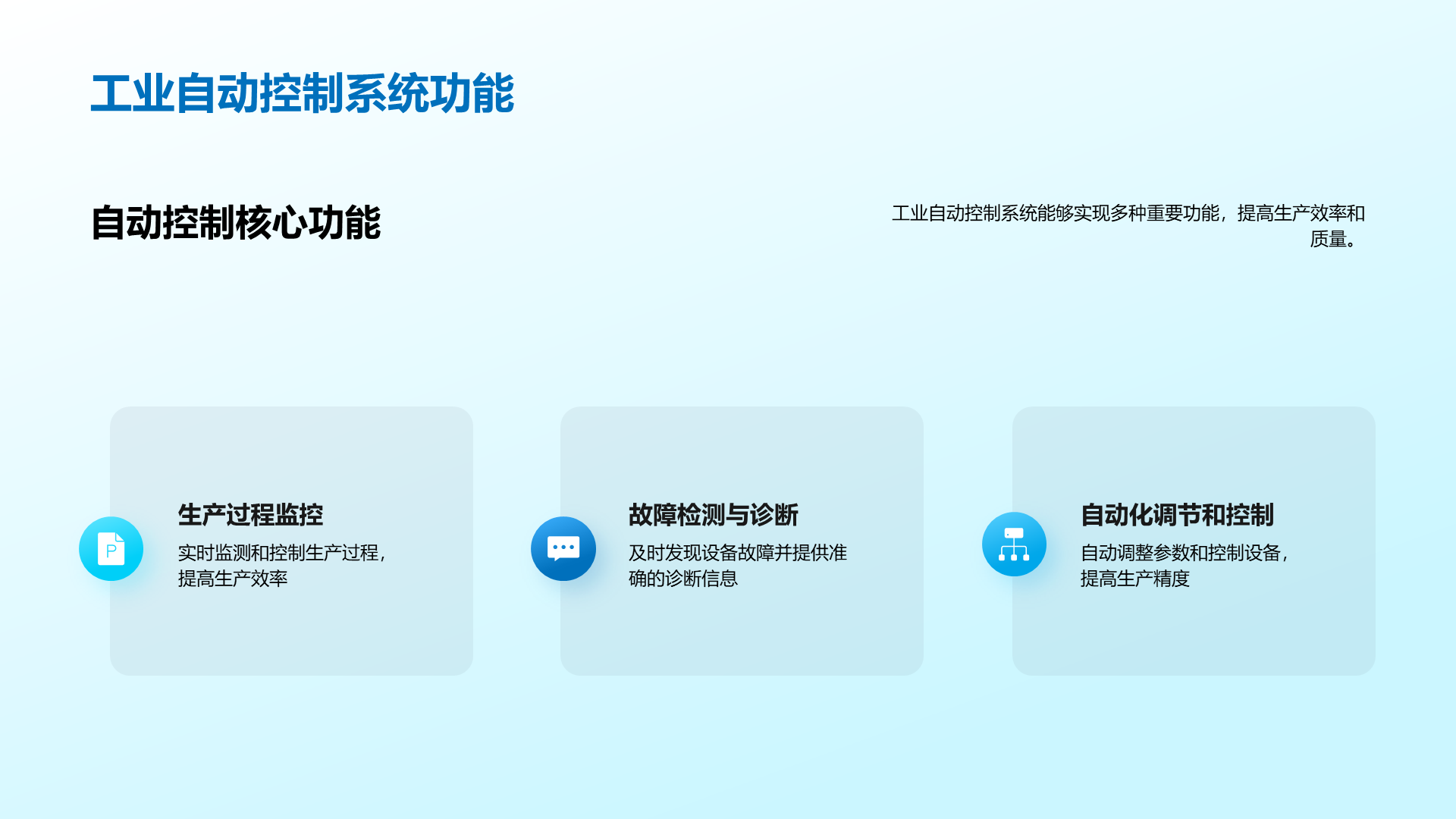 蓝色科技工业自动化技术研究报告PPT模板