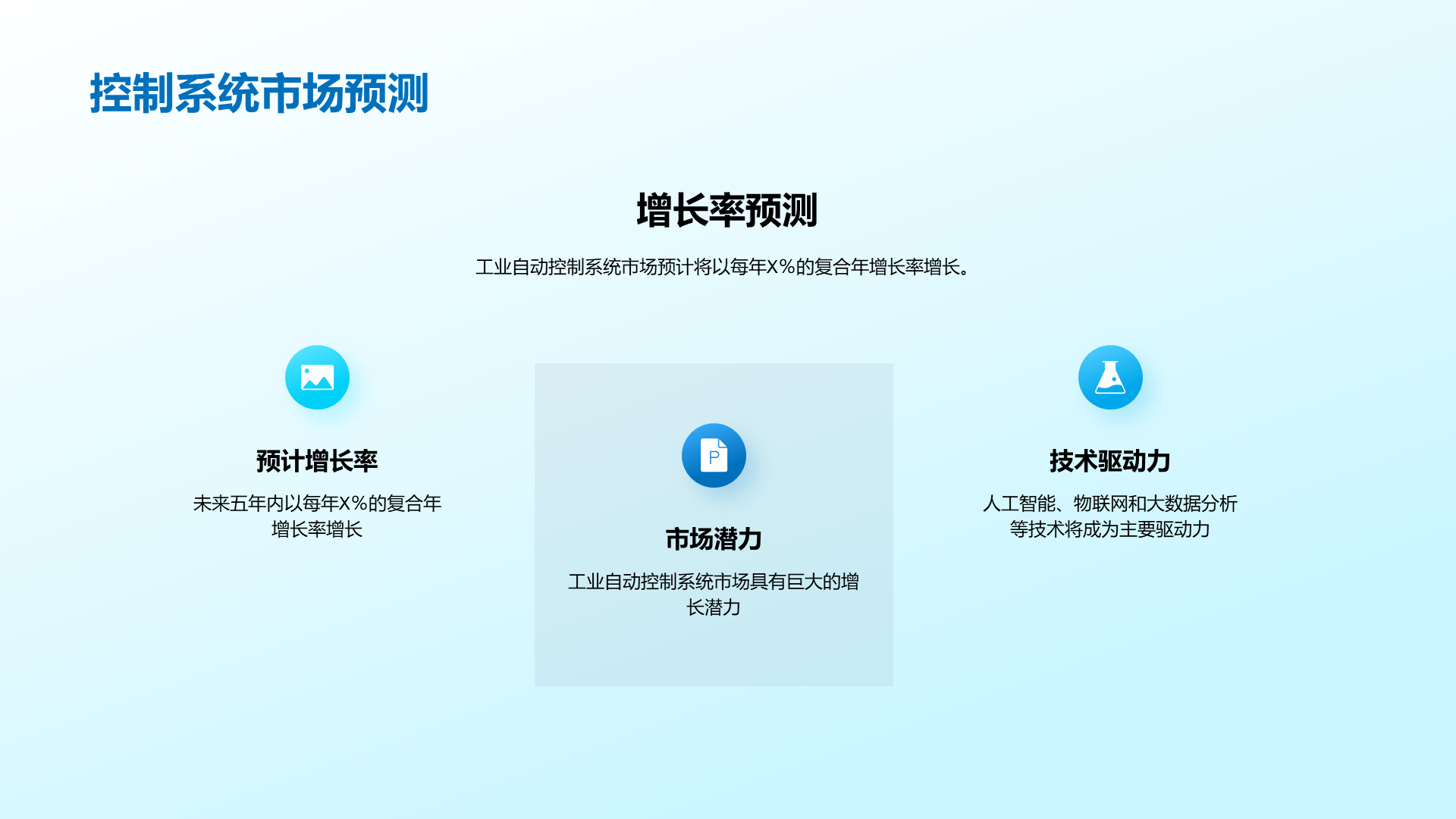 蓝色科技工业自动化技术研究报告PPT模板