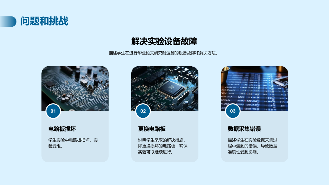 蓝色商务科技电子信息毕业答辩PPT模板