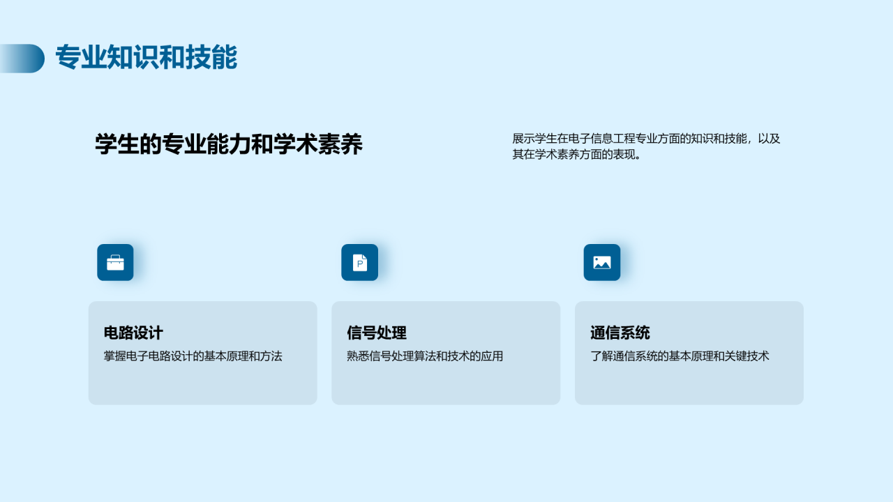 蓝色商务科技电子信息毕业答辩PPT模板