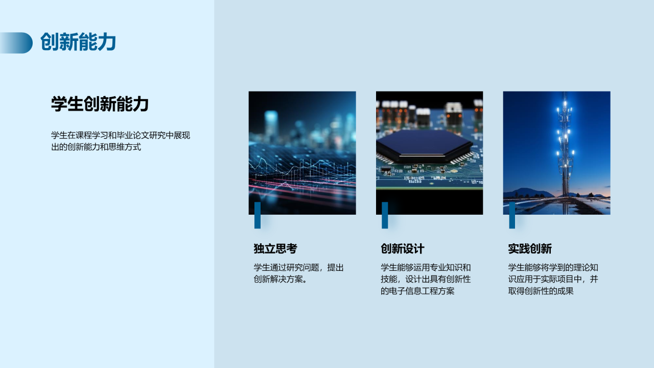 蓝色商务科技电子信息毕业答辩PPT模板