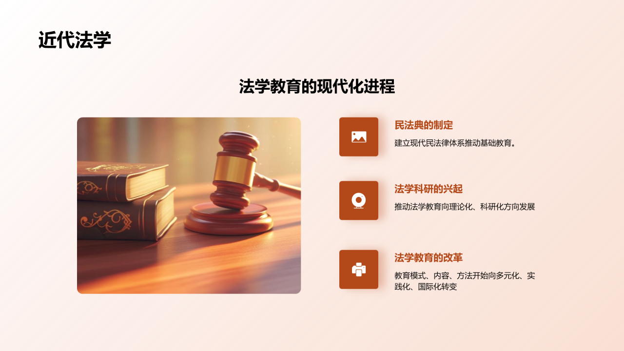 棕色现代法学法律教育现状培训PPT模板