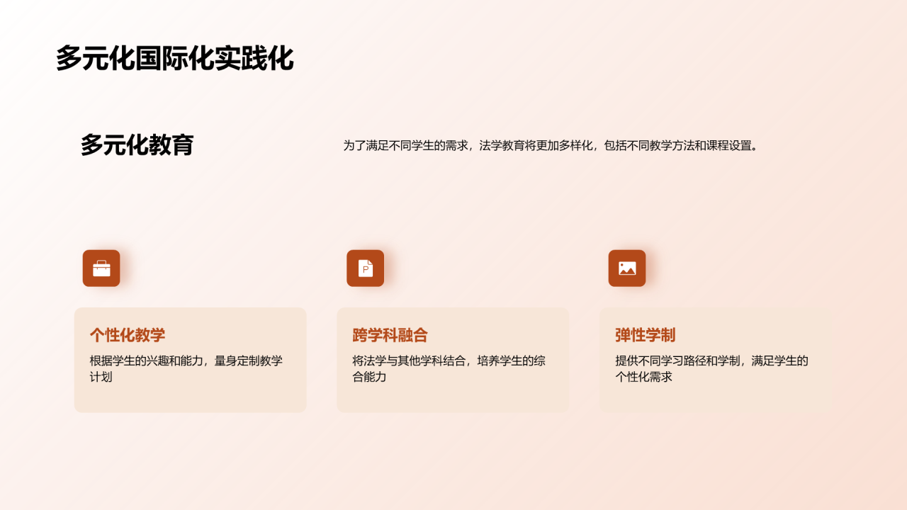 棕色现代法学法律教育现状培训PPT模板