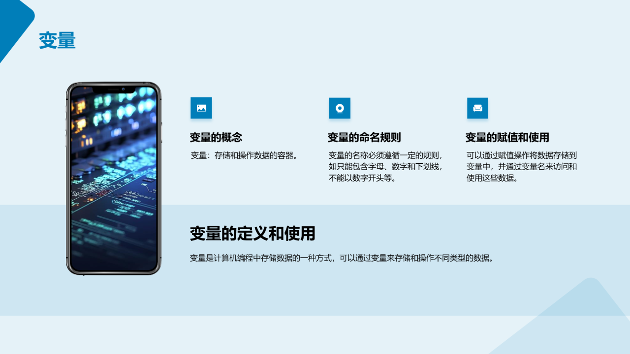 蓝色科技计算机编程入门培训课件PPT模板