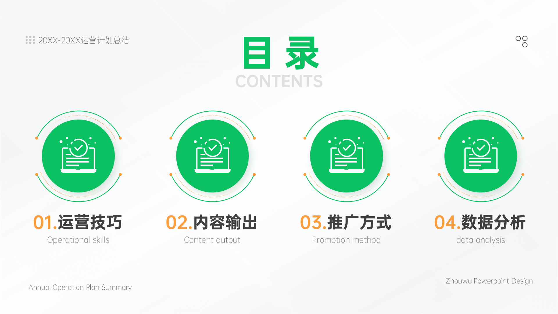 绿色小红书账号运营推广简约PPT模板