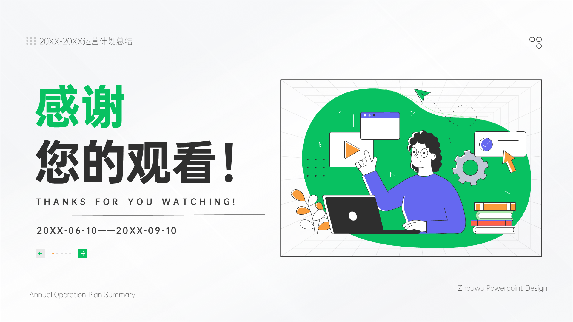 绿色小红书账号运营推广简约PPT模板
