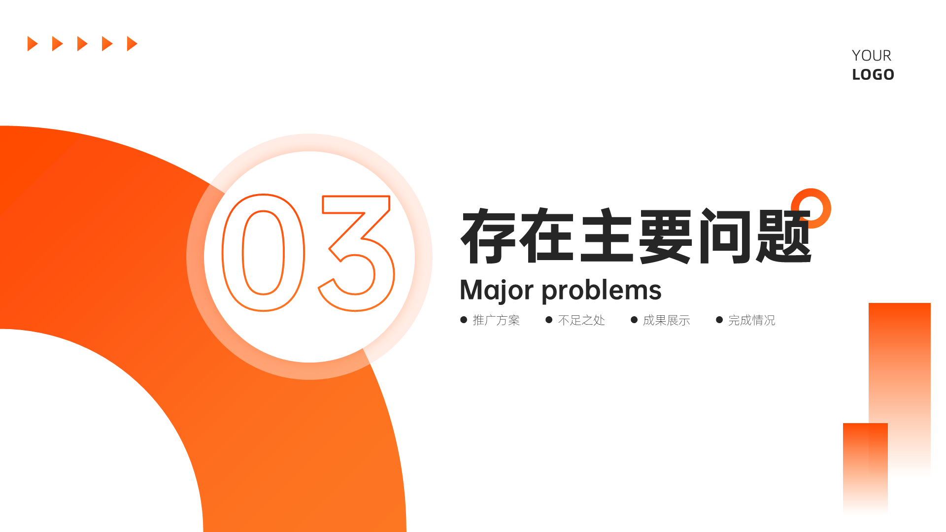 橙色商务风简约总结汇报PPT模板
