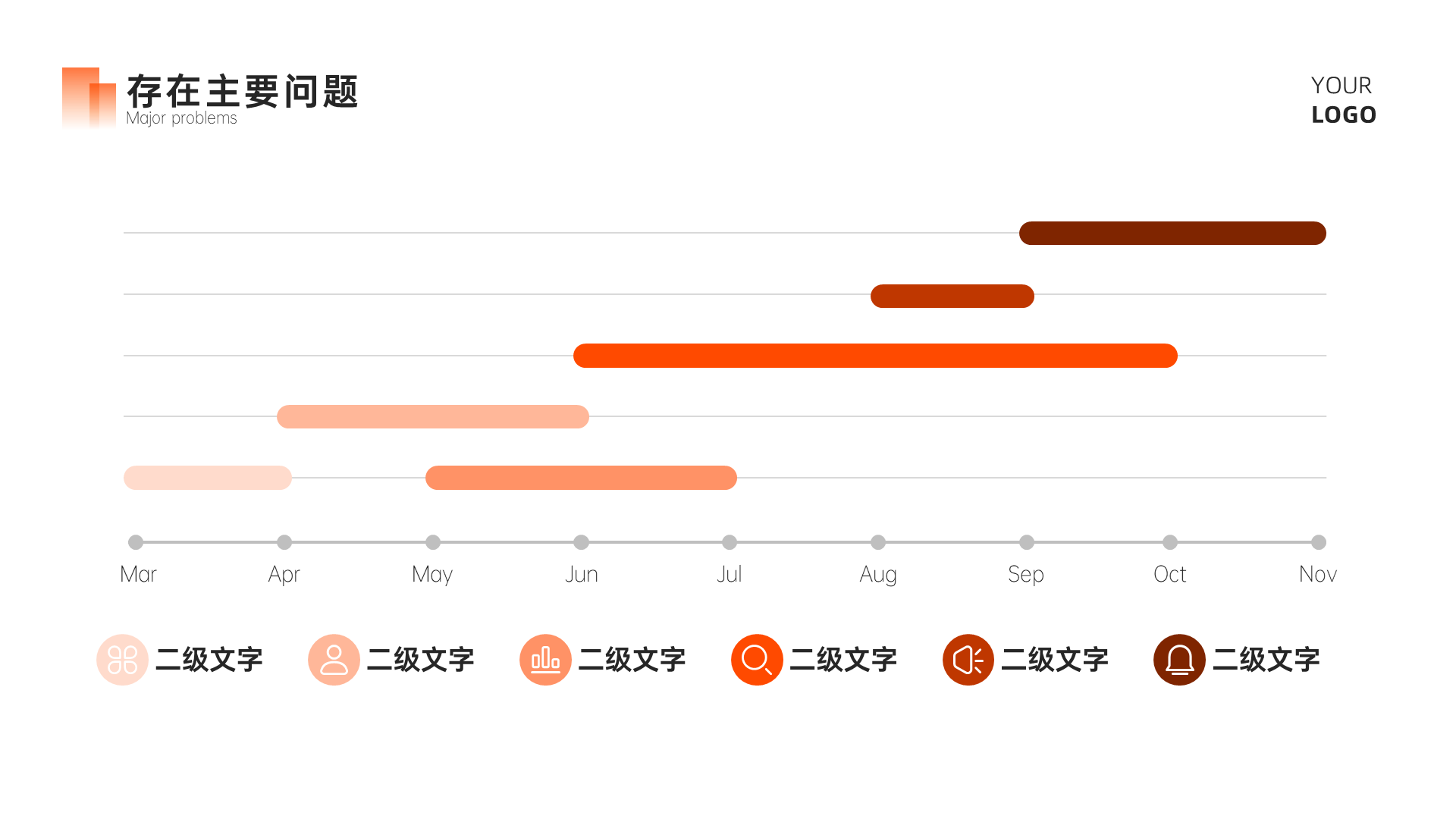 橙色商务风简约总结汇报PPT模板