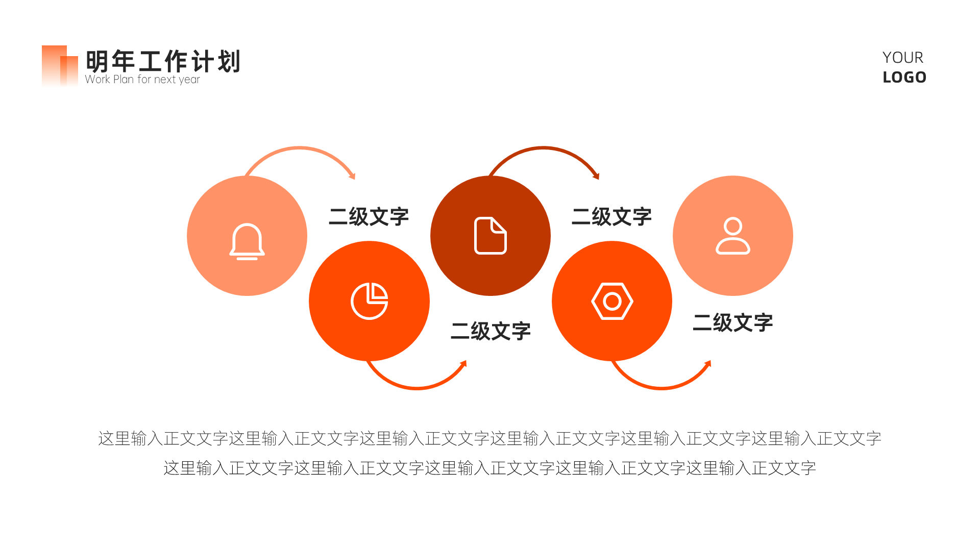 橙色商务风简约总结汇报PPT模板